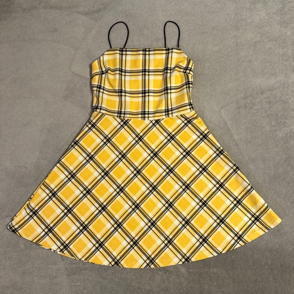 Urban Heritage Yellow Plaid Dress Small Clueless 90's Y2K Retro Preppy Style - Picture 2 of 7